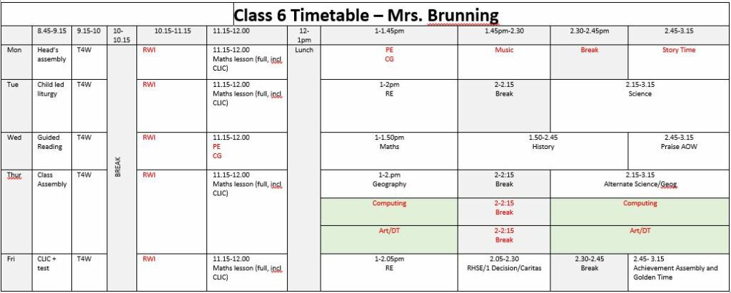 Class Timetable