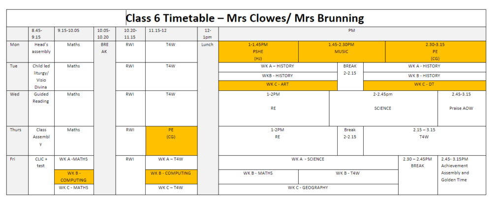 Timetable 2